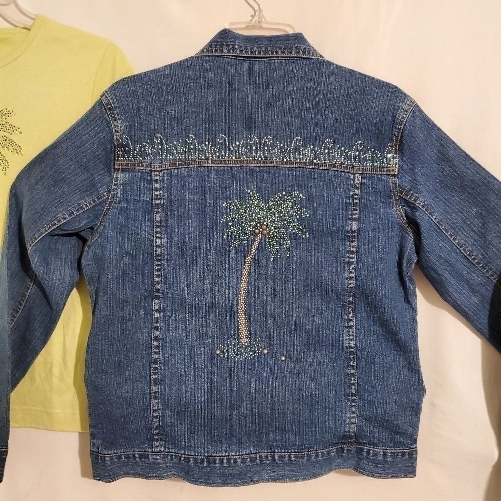 NWT! SUNBURST DENIM JACKET & TEE - Picture 4 of 7